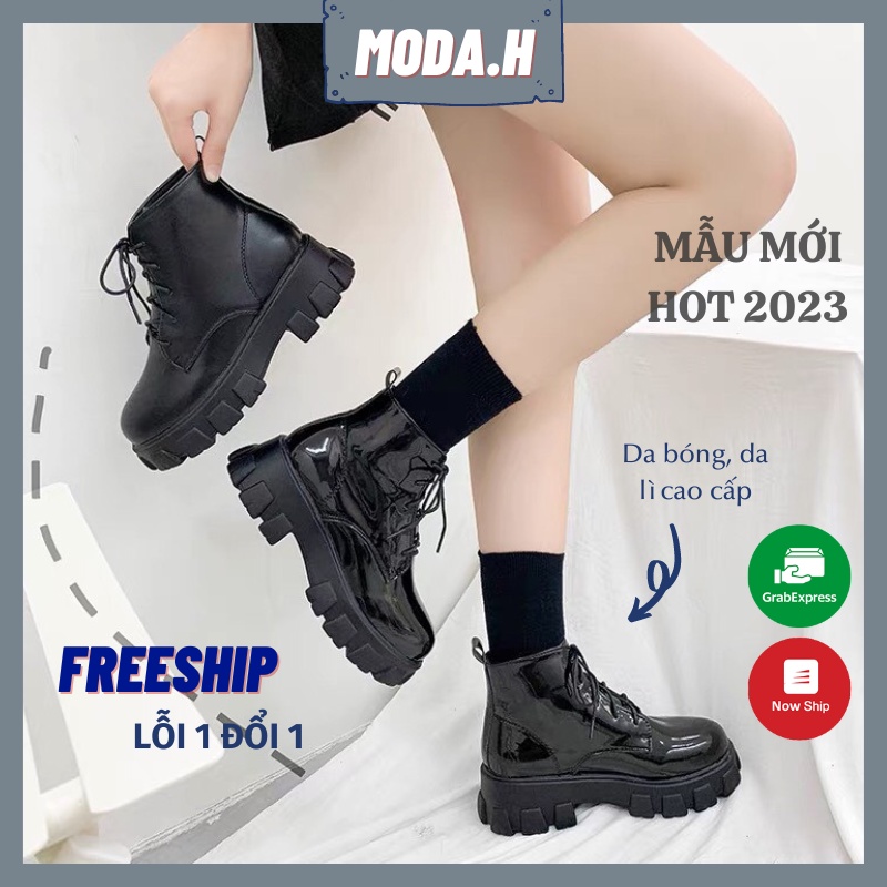 Giày Nữ Boot Nữ Martin Buộc Dây Thời Trang Chất Da Mềm Thời Trang Hàn Quốc Siêu Hot