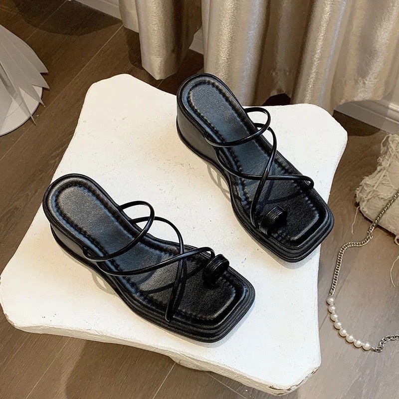 Dép đế xuồng 7cm xỏ ngón dây chéo cực xinh xắn hàng nét bền đẹp nhẹ siêu hót.