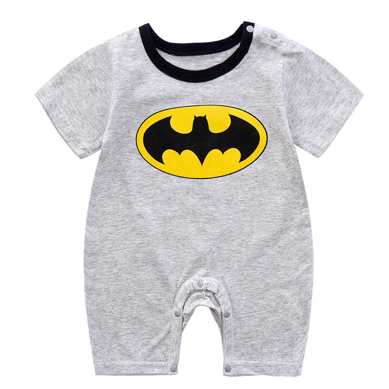 SUPERMAN Jumpsuit Tay Ngắn Hoạ Tiết Hoạt Hình Cho Trẻ Sơ Sinh