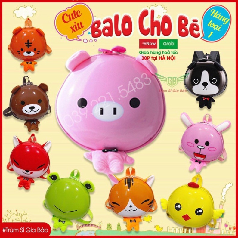 Balo Cho Bé Mẫu Giáo Mầm Non FREESHIPBalo Trẻ Em Bé Trai,Bé Gái Nắp Nhựa Hình Thú Chống Nước,Chống Va Đập