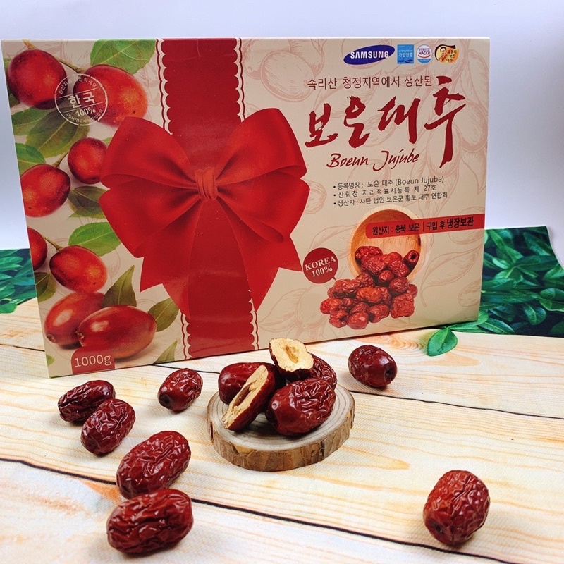 Táo đỏ sấy khô Hàn Quốc loại 1 giàu dinh dưỡng dạng túi 1kg HappyHome - Tặng kèm túi xách