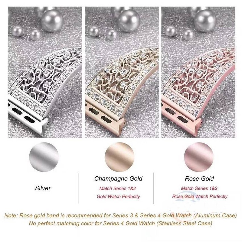 Dây đeo đồng hồ bằng thép không gỉ đính đá cho Apple Watch 38MM 42MM 40mm 44mm Series 6 SE 5 4 3 2 1