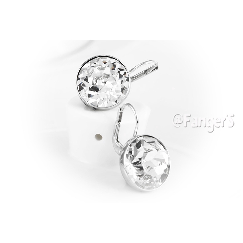 Hàng Có Sẵn!!!Bông Tai Mạ Vàng Đính Pha Lê Trắng Thời Trang Swarovski