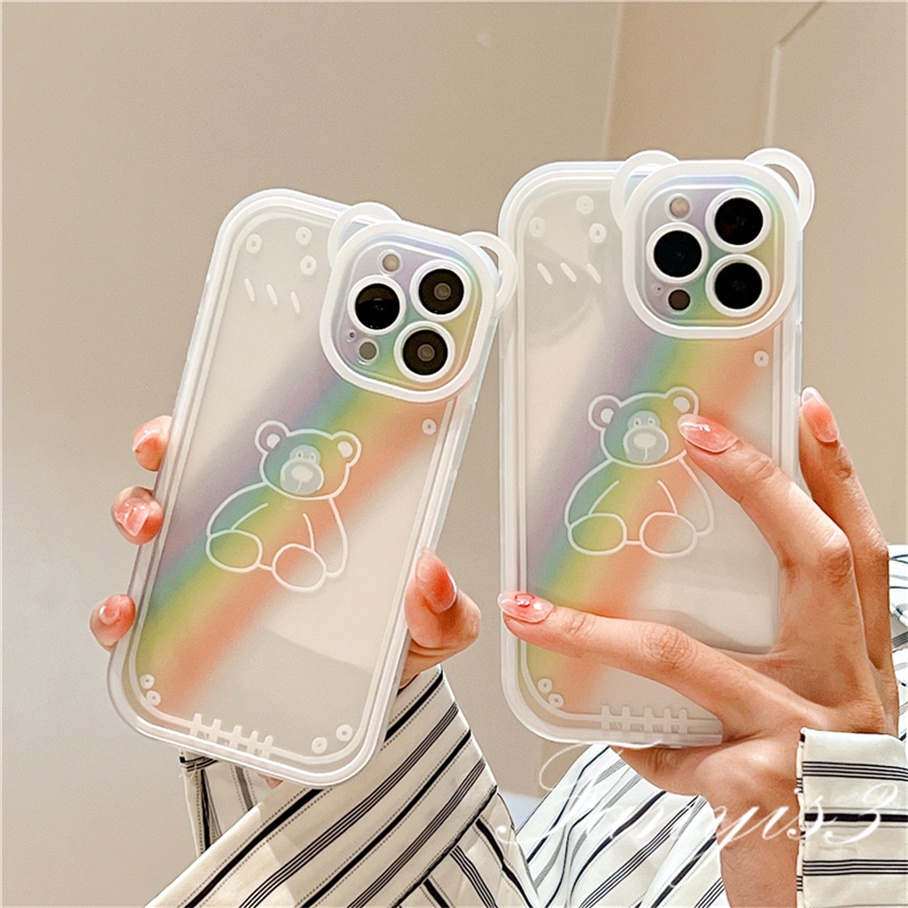 Ốp Điện Thoại Mềm Trong Suốt Họa Tiết Tai Mèo Cho iPhone 14 13 12 11 Pro Max X XR Xs Max 8 7 6 6s Plus SE 2020