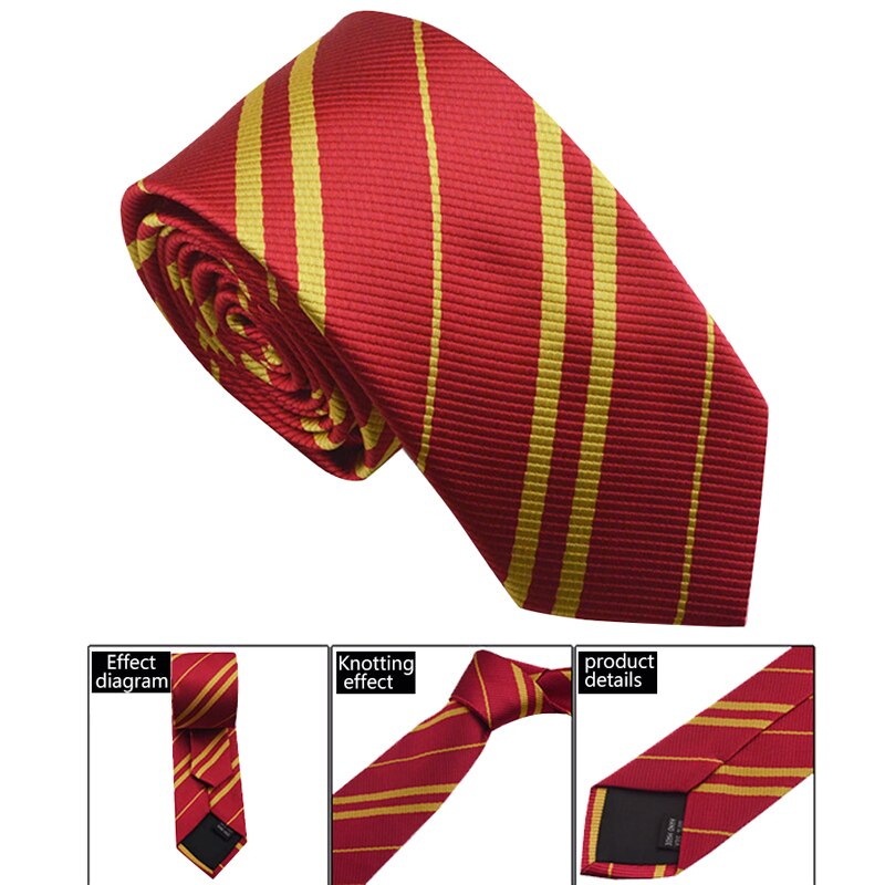 Cà vạt lụa C2103AD Harry Potter Gryffindor/ Slytherin/ Hufflepuff/ Ravenclaw dành cho người lớn và trẻ em