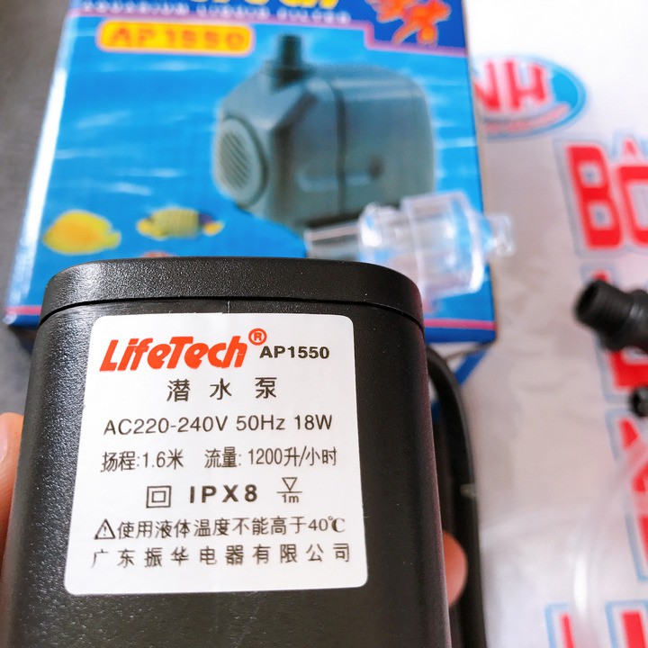 [Tặng Bông Lọc] Máy Bơm LifeTech Ap1550 18W Cho Hồ Cá Cảnh, Máy Bơm Điều Hòa, máy bơm, máy lọc nước cao cấp
