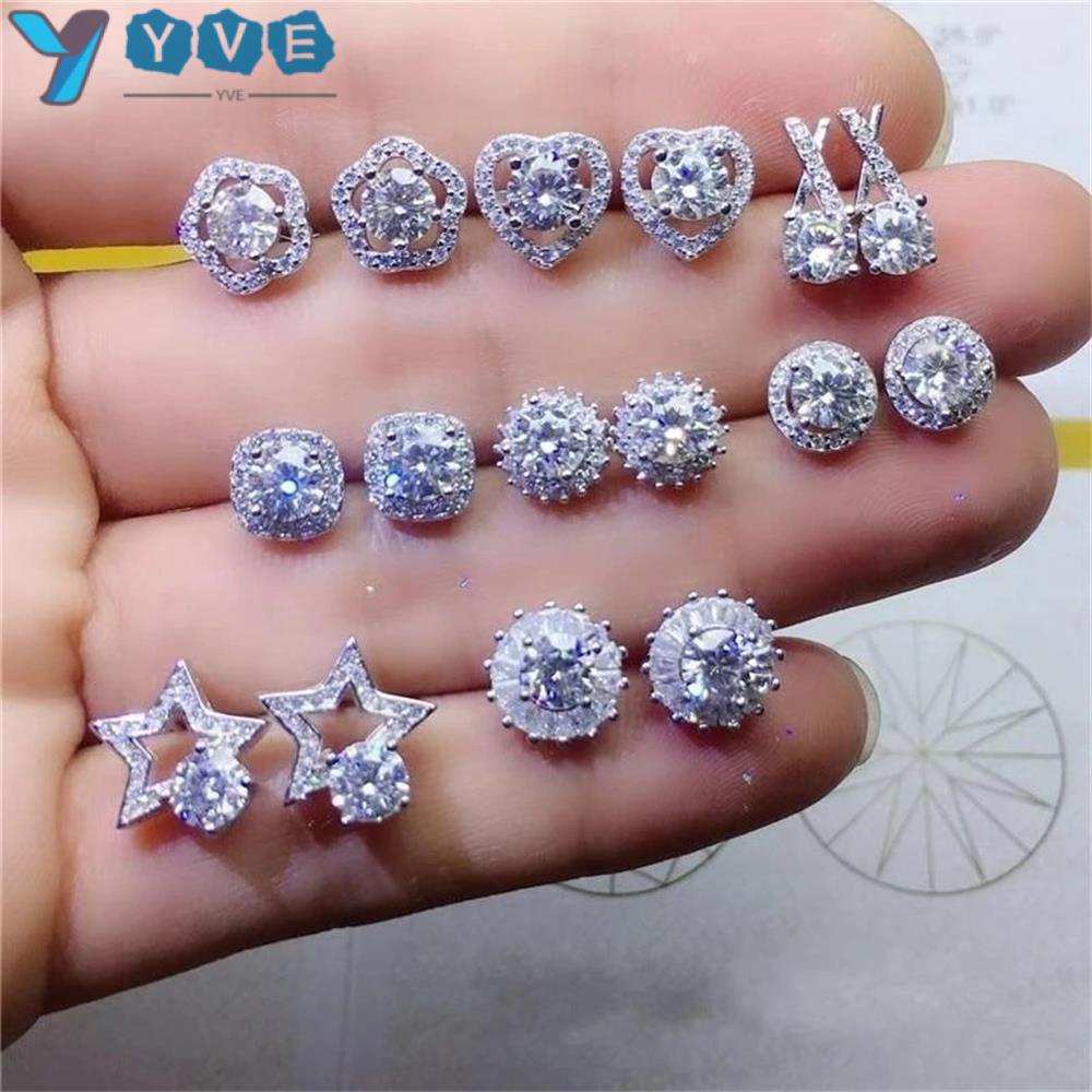 Khuyên Tai Đính Đá Zircon Lấp Lánh Thời Trang Cho Nam Và Nữ