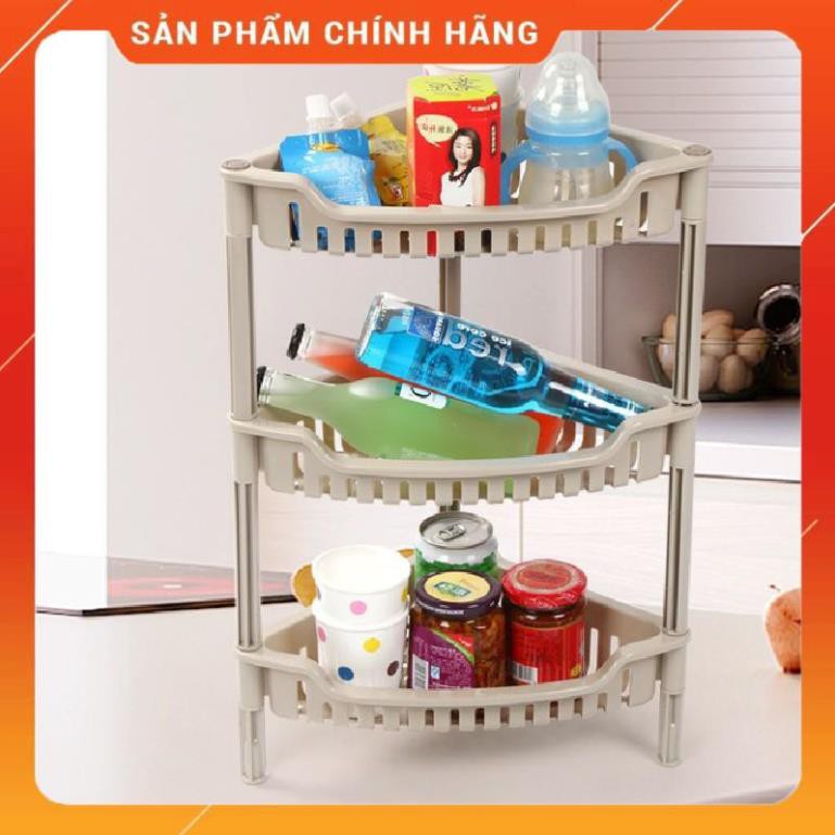 KỆ GÓC 3 TẦNG NHỰA ĐẸP ĐỂ ĐỒ PHÒNG TẮM, PHÒNG BẾP ĐA NĂNG 3413