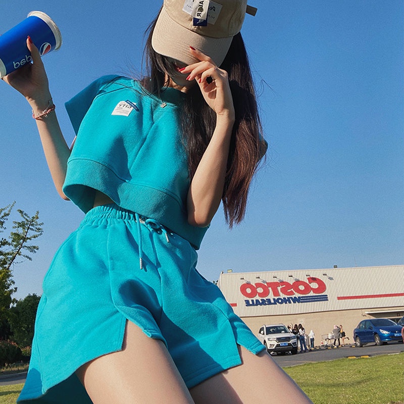Set đồ thể thao ngắn tay dáng rộng thời trang hè cho nữ