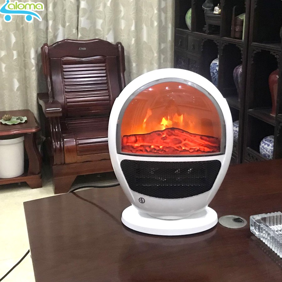 (BH 1 năm) Máy sưởi ấm kèm màn hình 3D ngọn lửa DILIPU GH-906 làm ấm và thổi gió 1500W để bàn sang trọng