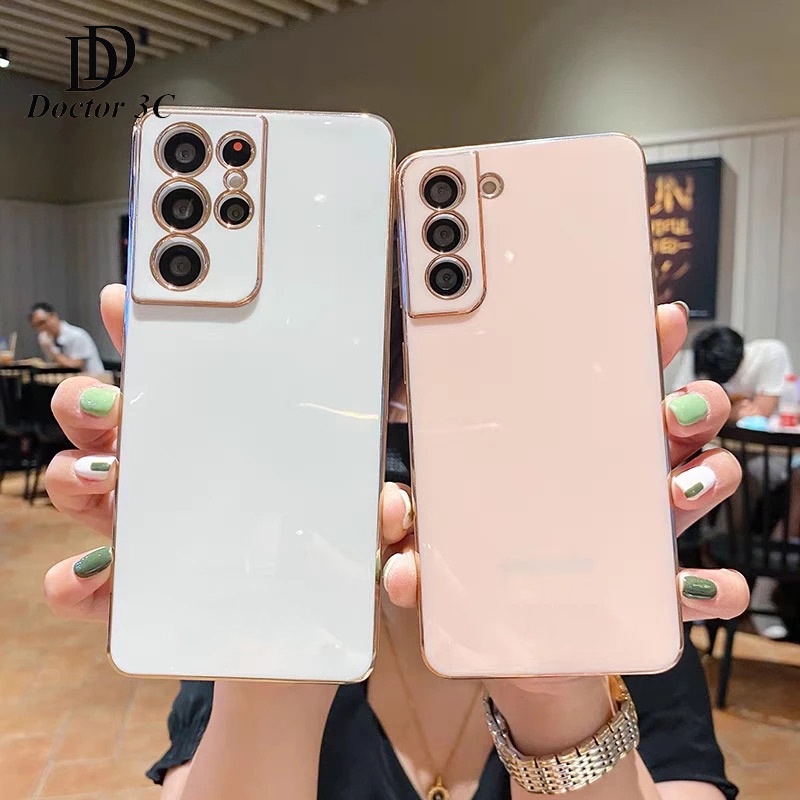 Ốp điện thoại hở táo viền vuông mạ màu, kính bảo về camera cho Samsung Galaxy S20 FE Ultra S10 Plus S20+ S10+ 4G 5G 2022