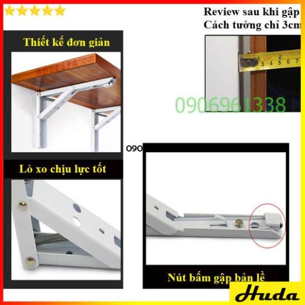 Ke gập chịu lực treo tường giá đỡ bàn gập thông minh dài 20-25-30-35cm ( bộ 2 chiếc )