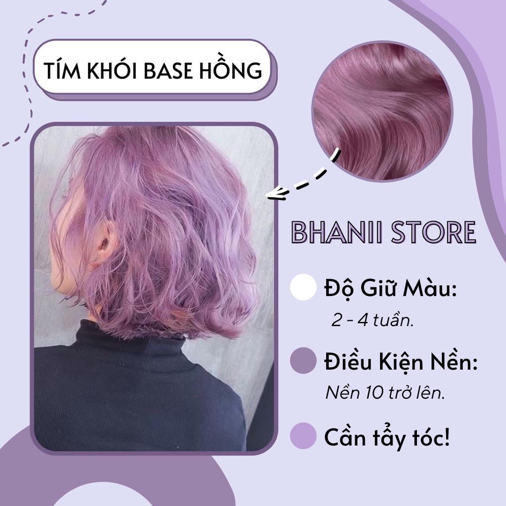 Thuốc nhuộm tóc Tím Khói Base Hồng bhanii store