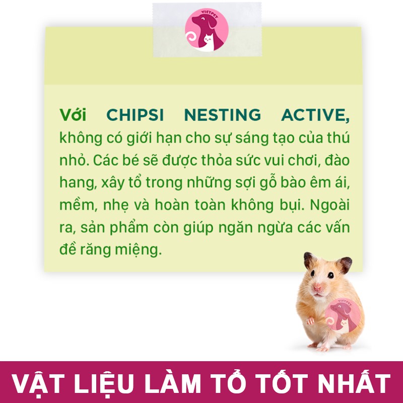 Vật liệu/ Mùn làm tổ cho hamster/sóc/nhím từ hãng Chipsi nổi tiếng số 1 Đức