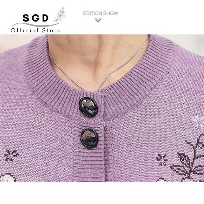 Áo Khoác Len Cho Mẹ Cho Bà Chất Len Dày Dặn Free Size 50-75Kg