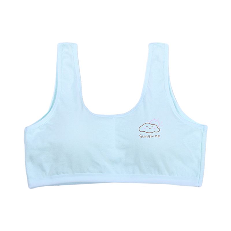 Áo lót vải cotton Hai Dây Bản Rộng Màu Trơn In Họa Tiết Hoạt Hình Cho Bé Gái