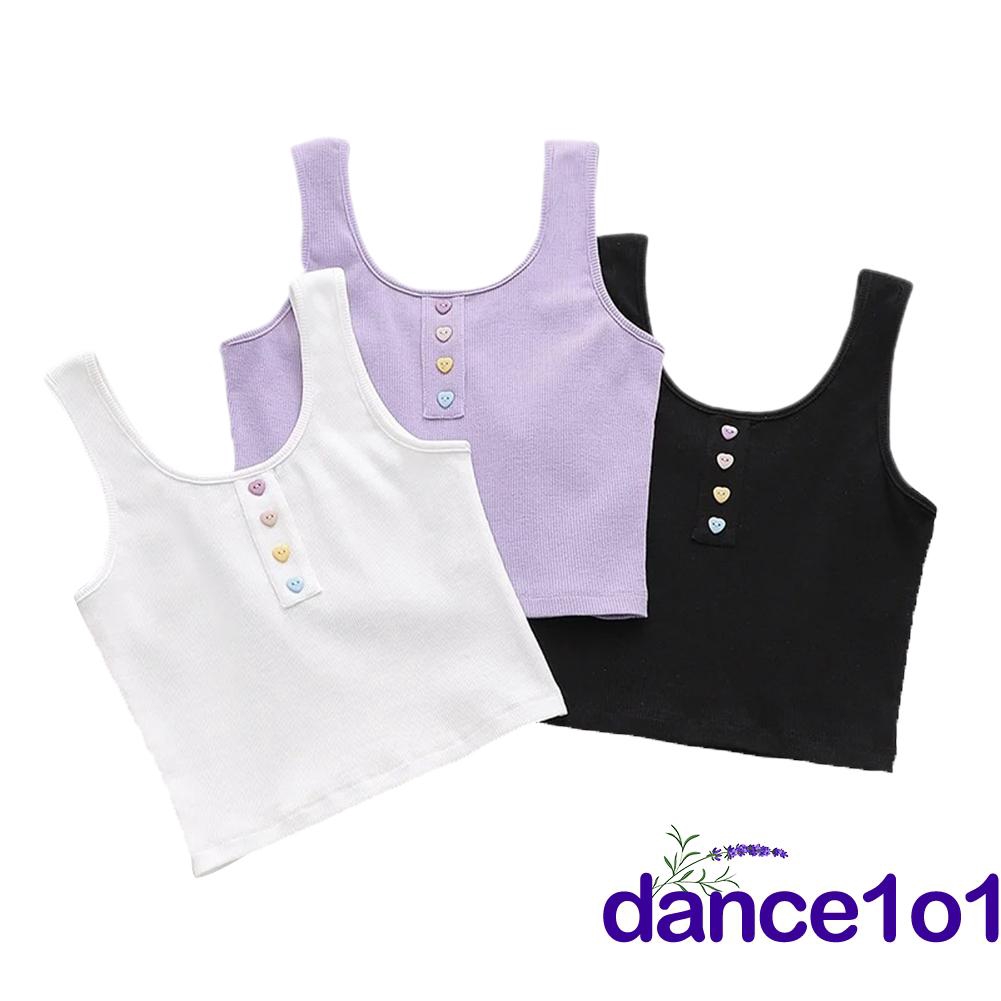 Áo Sát Nách Phối Nút Thiết Kế Đơn Giản Cho Nữ