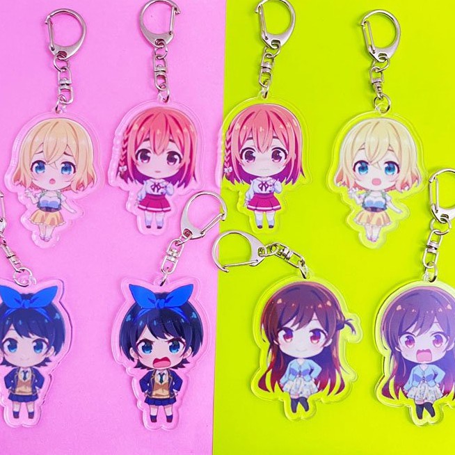 Móc khóa in hình Kanojo Okarishimasu DỊCH VỤ THUÊ BẠN GÁI quà tặng xinh xắn dễ thương