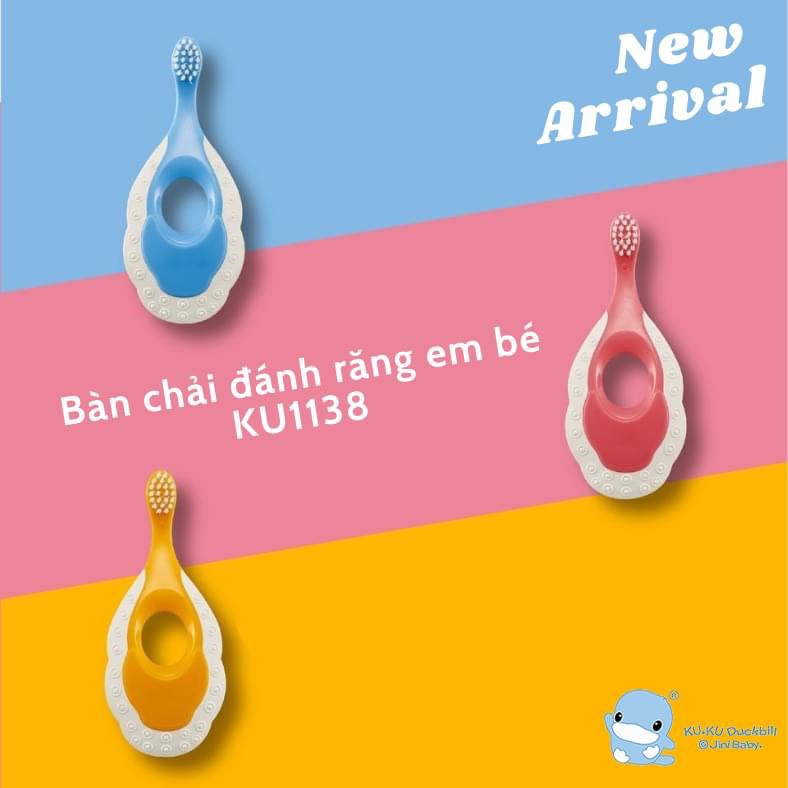 [CHÍNH HÃNG] BÀN CHẢI ĐÁNH RĂNG EM BÉ TỪ 0-3 TUỔI KUKU- Sạch Mảng Bám, Sợi Lông PBT Siêu Mềm Mại Không Gây Chảy Máu Răng