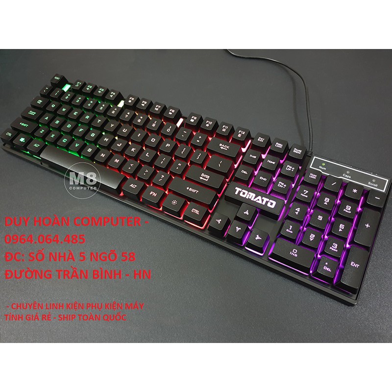 hàng chính hãng -  Mua Bàn phím giả cơ Tomato S100 có led - TẶNG NGAY BÀN DI CHUỘT GAMING