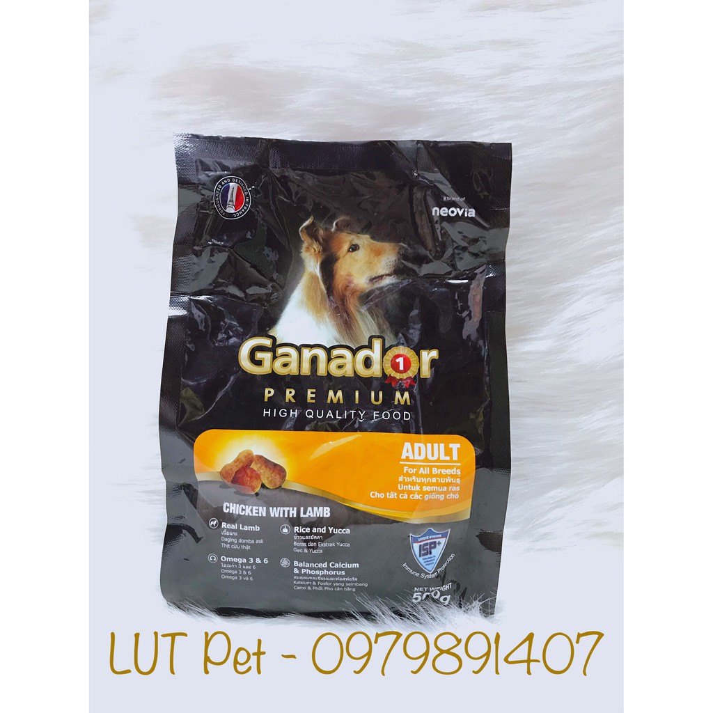 Thức ăn hạt cho chó Ganador Adult (vị gà &amp; thịt cừu) 400gr - lutpet
