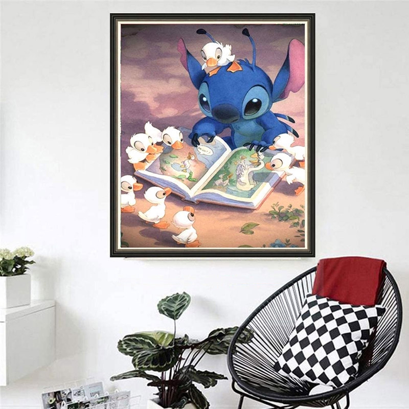 Bộ Tranh Đính Đá 5d Tự Hoàn Thành Hình Nhân Vật Stitch