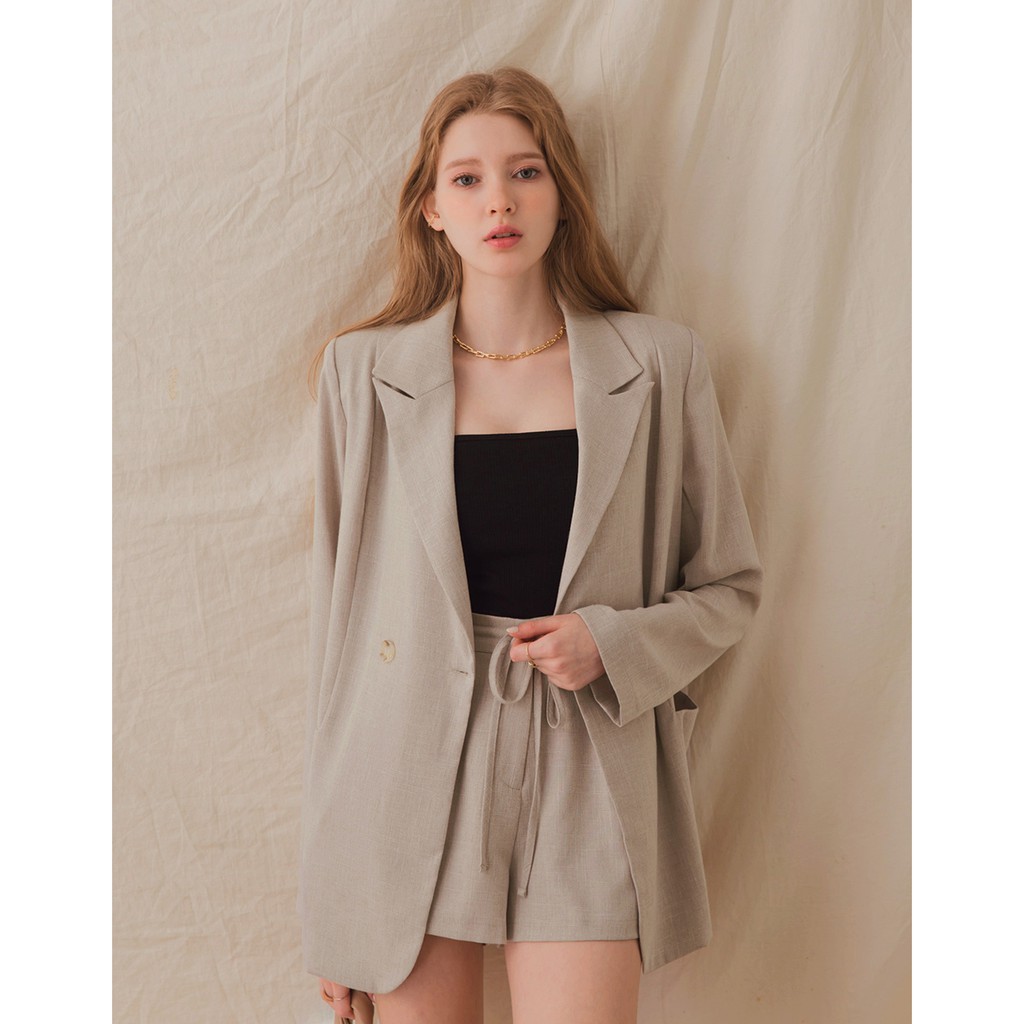 [Mã FAMALLT5 giảm 15% đơn 150k] Áo khoác blazer thanh lịch có đệm vai nữ Air Space 2111826003