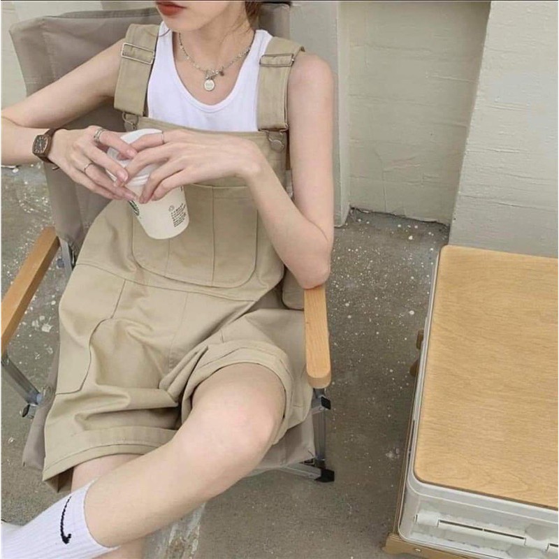 [Mã FAXANH55 giảm 10K đơn 50K] [Rẻ vô đich] Quần yếm kaki 2 túi ngực Unisex | BigBuy360 - bigbuy360.vn