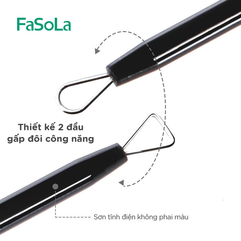 Bộ nặn mụn 6 món gồm nhíp + que lấy nhân mụn FASOLA FSLJY-363