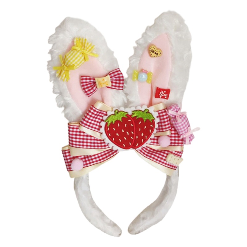 Băng Đô Tai Thỏ Phối Lông Xù Đáng Yêu Dành Cho Hóa Trang