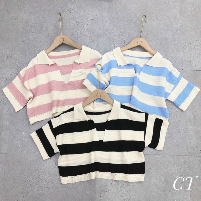 Áo cortop freesize sọc cute (HÌNH THẬT) chất đẹp | BigBuy360 - bigbuy360.vn