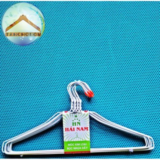 Bộ 100 Móc Sắt Trắng Bọc Nhựa Thời Trang, Móc Chuyên Giặt Ủi Giá Rẻ