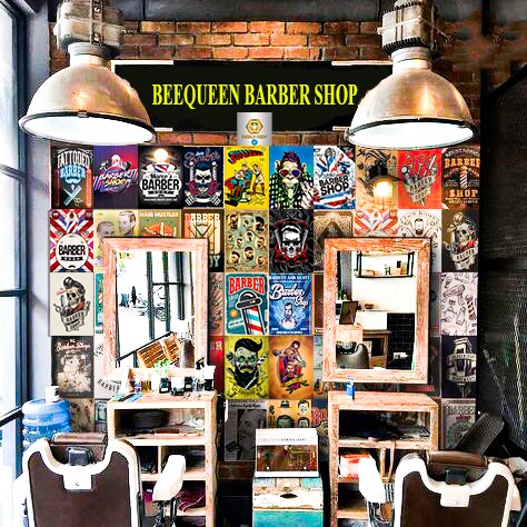 Combo 20 Sticker - Poster Decal Dán Tường Trang Trí Barber Shop - Tiệm Tóc Siêu Dính