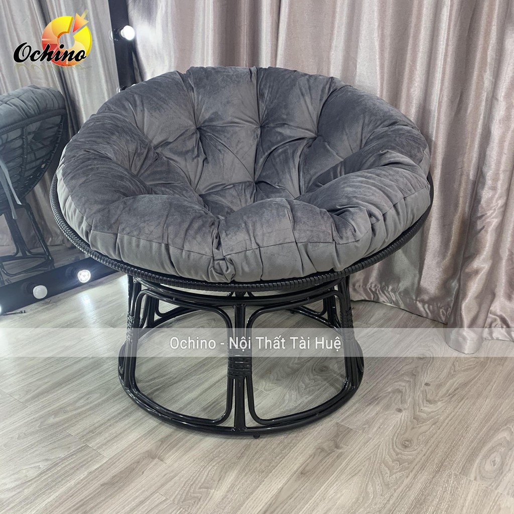 Ghế Papasan, Ghế nệm tròn thư giãn Papasan phòng khách/phòng ngủ phong cách vintage (hàng có sẵn được chọn màu nệm)