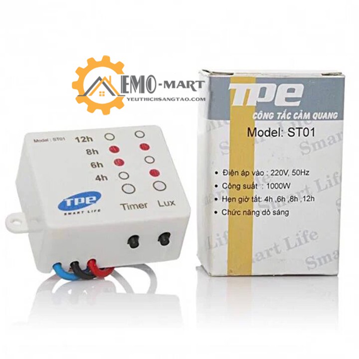 Công tắc cảm biến ánh sáng TPE ST01 ⚡ BH 12 THÁNG ⚡ Cảm quang tự động