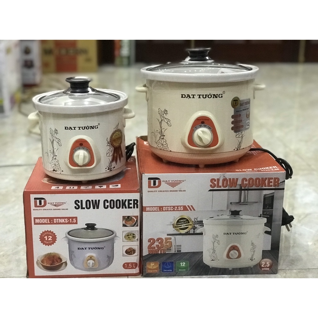 Nồi Kho Cá - Nấu Cháo Chậm Đa Năng Đạt Tường 1,5L-2,5L Bảo Hành 12 Tháng