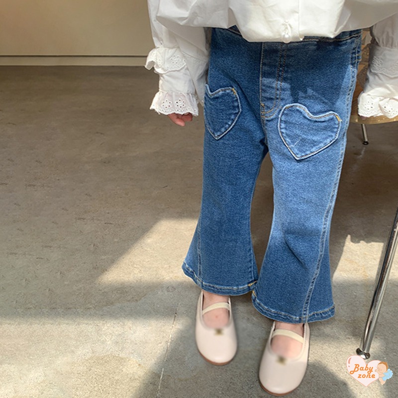 Quần Jean Ống Loe Dễ Thương Cho Bé Gái 1-7 Tuổi