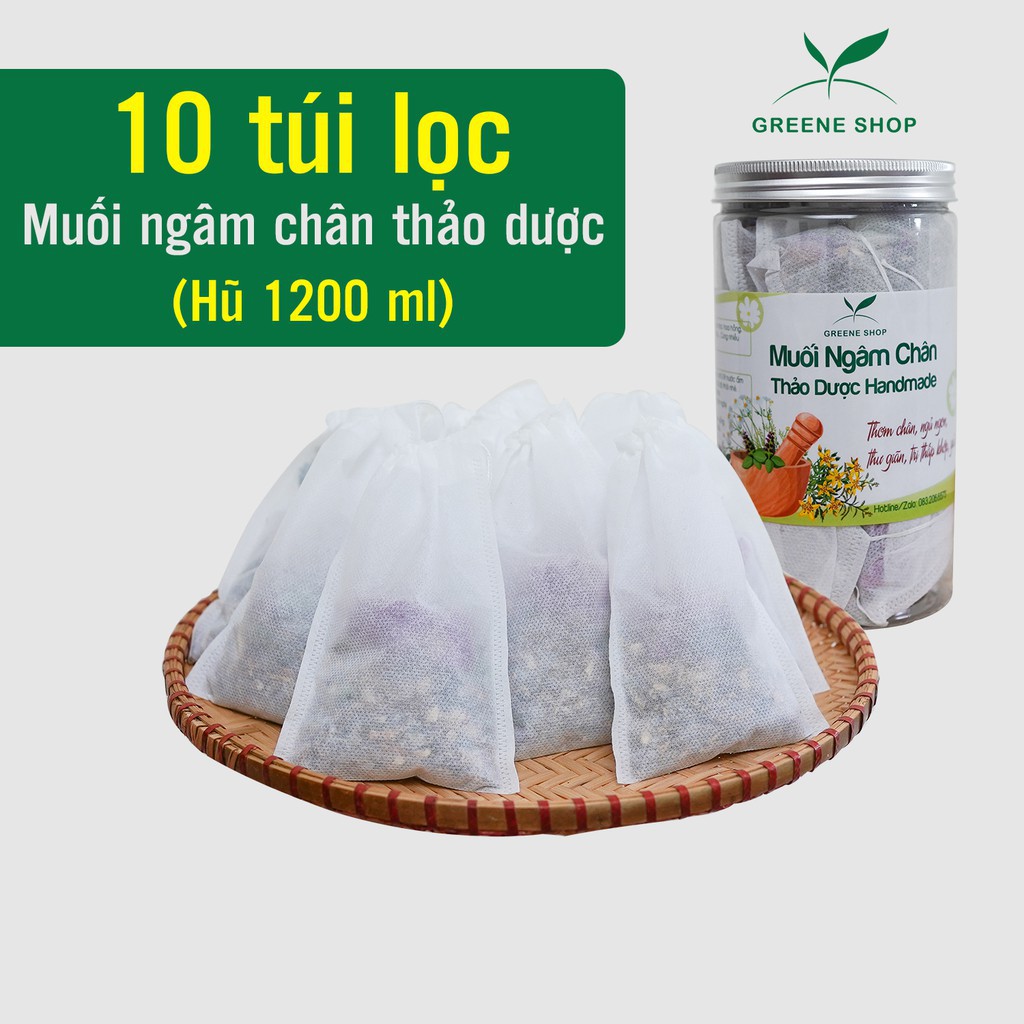 Muối thảo dược ngâm chân Set 10 túi muối ngâm chân thảo dược Greene (Handmade)