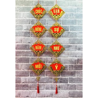 Set 2 DÂY “Chúc mừng năm mới- Vạn sự như ý “ treo trang trí Tết size lớn 20 x 100 cm