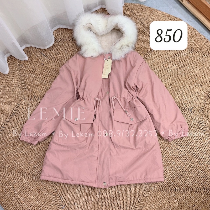 ÁO PARKA KHOÁC DÁNG TRÙM MÔNG QUẢNG CHÂU CHẤT PHAO KAKI LÓT LÔNG Lekemqc