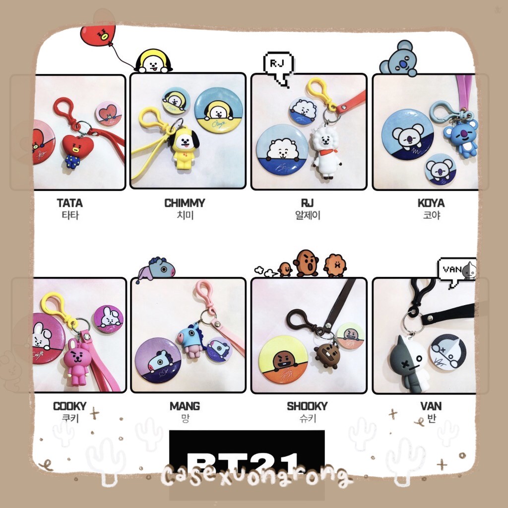 Móc khóa silicon BT21