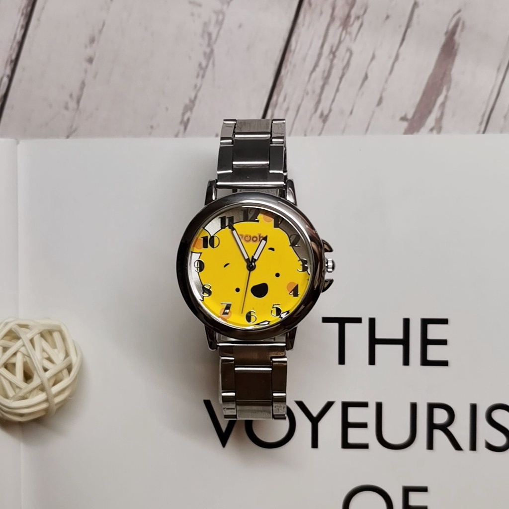 Đồng Hồ Đeo Tay Mặt Vuông Họa Tiết Hoạt Hình Disney Bằng Thép Không Gỉ Chống Thấm Nước