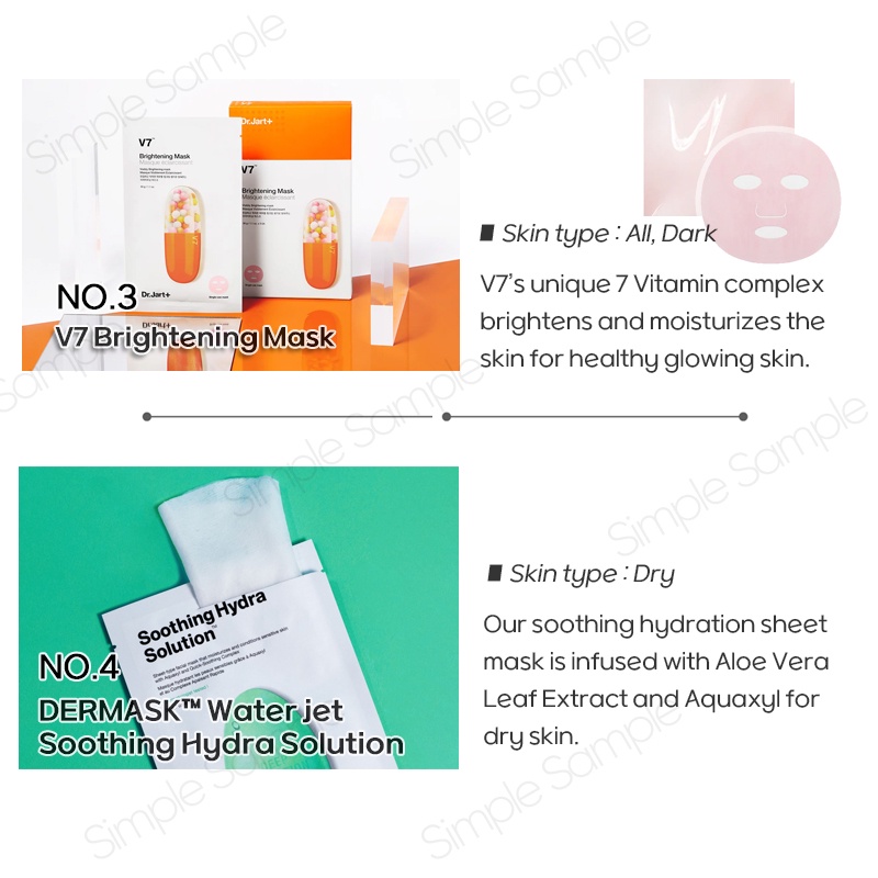 1 Mặt nạ giải pháp Dermask Dr.Jart+ cicapair làm sáng da cải thiện nếp nhăn