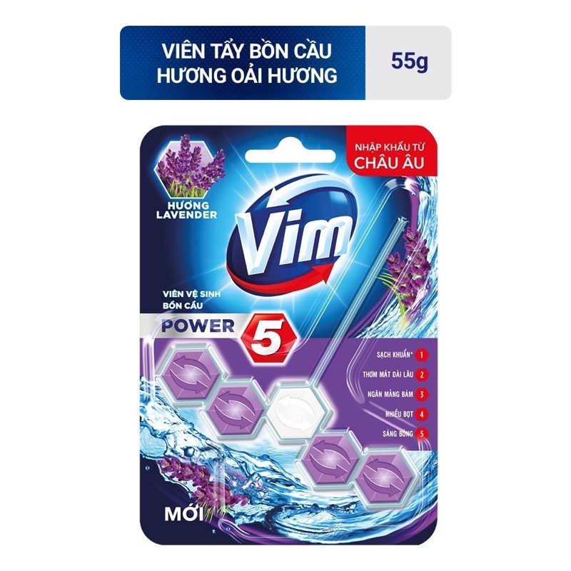 Viên Tẩy Bồn Cầu Vim Power 55g