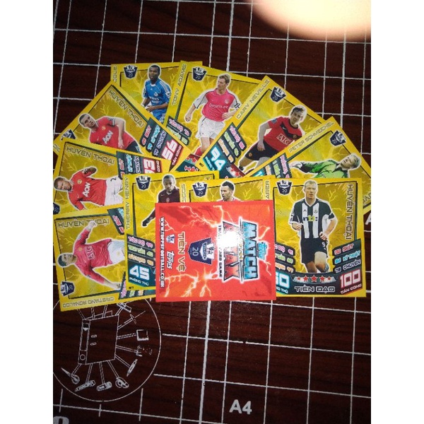 Thẻ cầu thủ bóng đá huyền thoại legend vàng gold Match Attax PHIÊN BẢN POCA 2012/13 ST STORE CARD thẻ in custom
