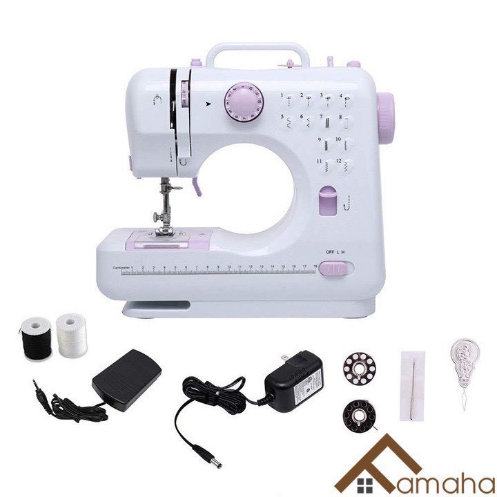 Máy May Mini Gia Đình FHSM505 12 Kiểu May, Có Vắt Sổ | Shopee Việt Nam