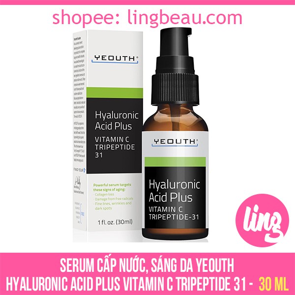 Serum cấp nước, sáng da, chống lão hóa Yeouth Hyaluronic Acid Plus Vitamin C Tripeptide 31