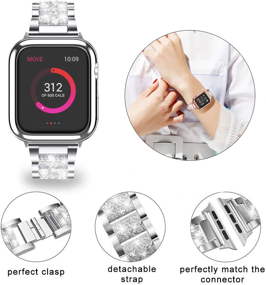 Dây Đeo Inox Cho Đồng Hồ Thông Minh Iphone Iwatch 5 4 Band 40mm 38mm Iwatch 4 3 Band 44mm 42mm