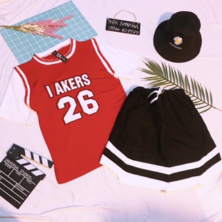 Set bộ quần sooc V kèm áo bóng chày số 26