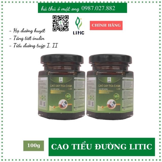 Cao dây thìa canh LITIC cho người tiểu đường tuýp 1, tuýp 2 , giảm đường, mỡ máu hiệu quả - cao tiểu đường 100g